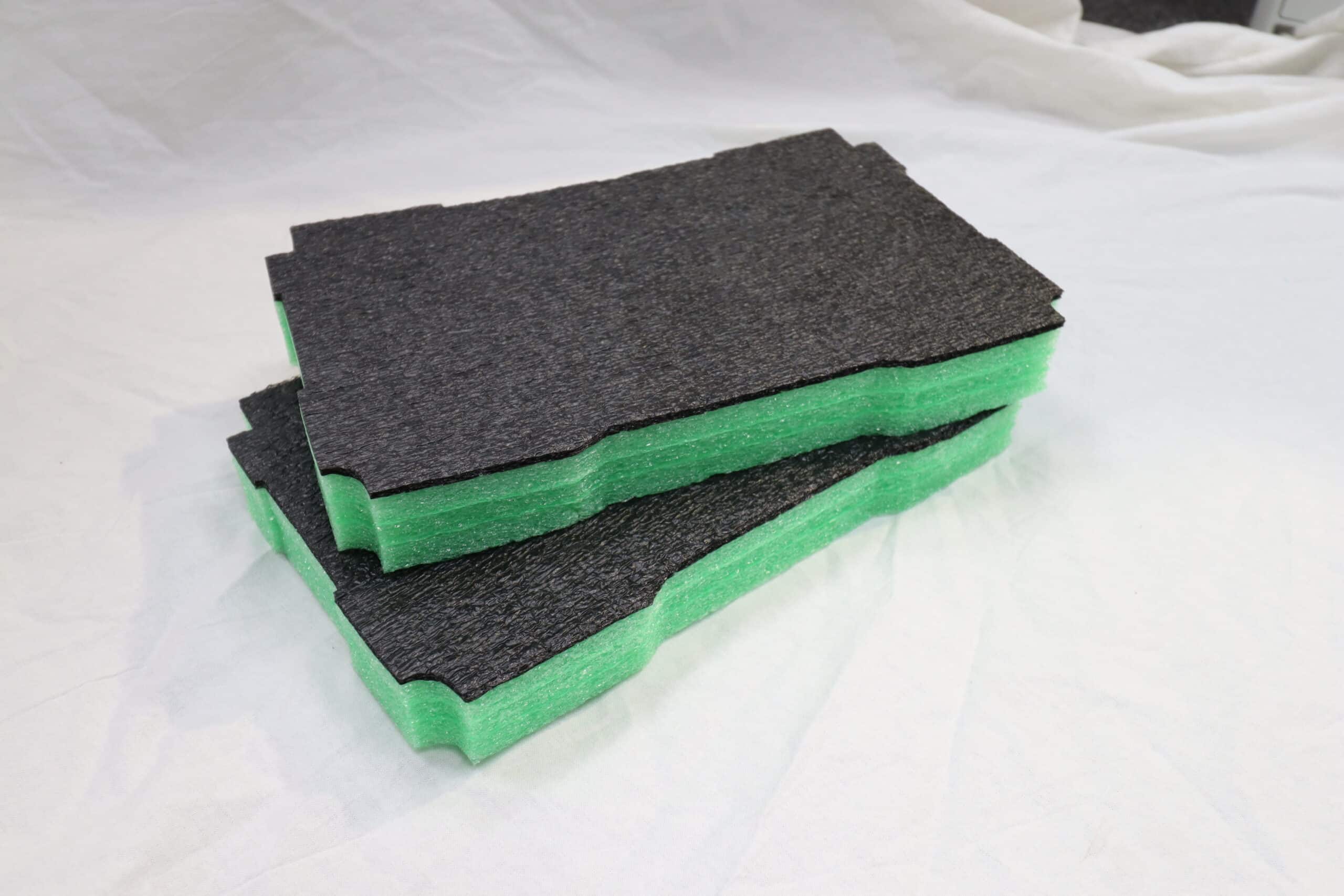 Pre-cut foam inserts to fit your toolbox.  These are in green and black to complement the Festool branding.
