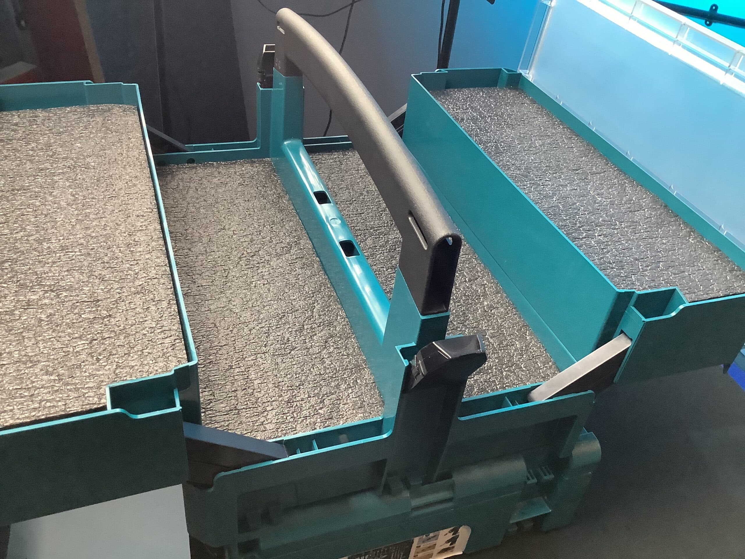 The cantilever tool box with perfectly fitting foam inserts 