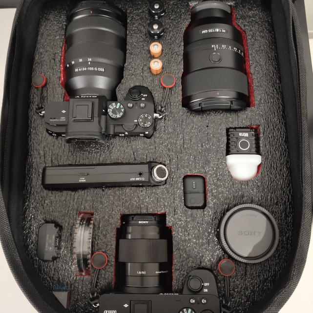 Gift ideas for men who love photography - how about an impeccably organised camera kit?